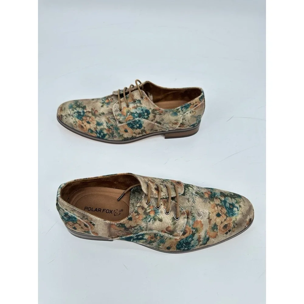 Polar Fox Paco Floral Derby Oxford Dress Shoes Modern Dandy Artcore Men Sz 10